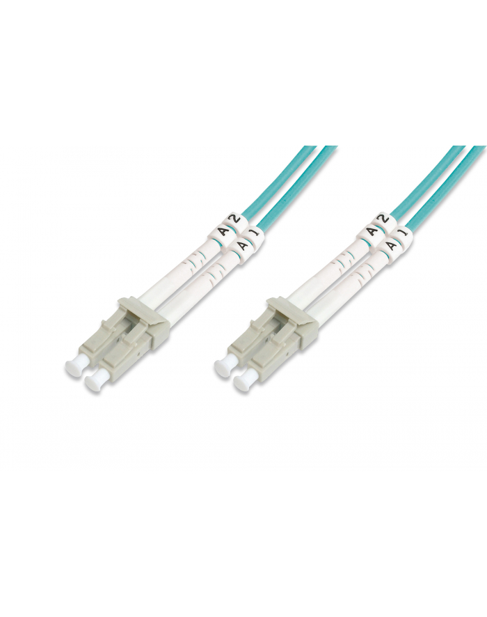 digitus Patch cord światłowodowy FO LC-LC MM 50/125 OM3 duplex LSOH 20m Turkusowy główny