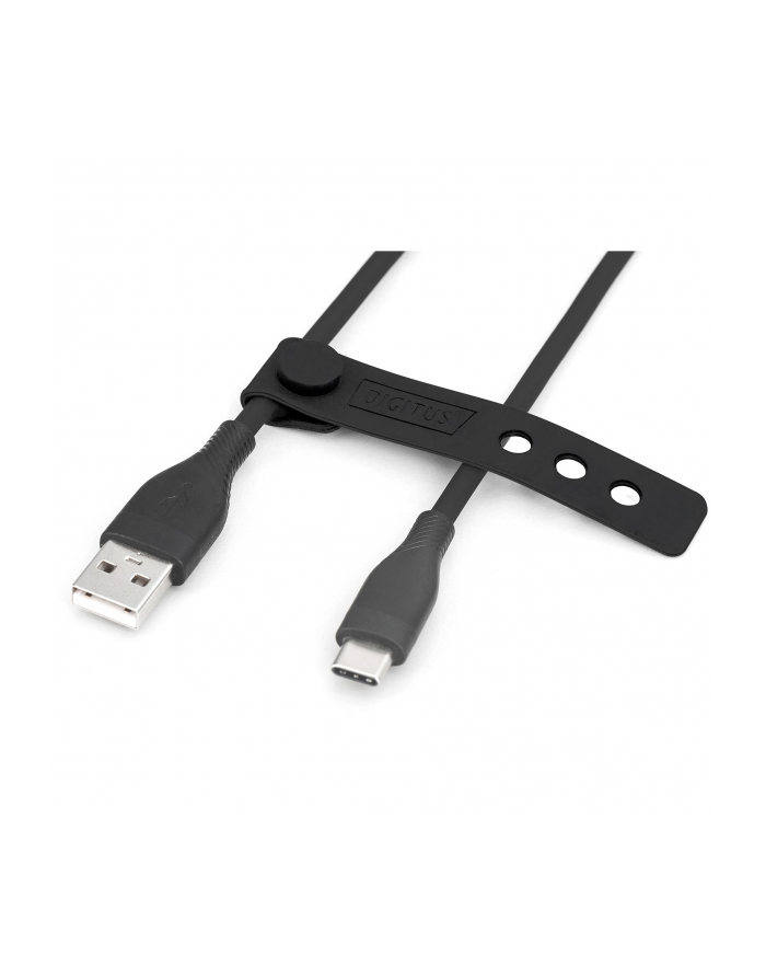 DIGITUS USB-C Silicone charging cable USB-A - USB-C 2m USB 2.0 60W Kolor: CZARNY główny