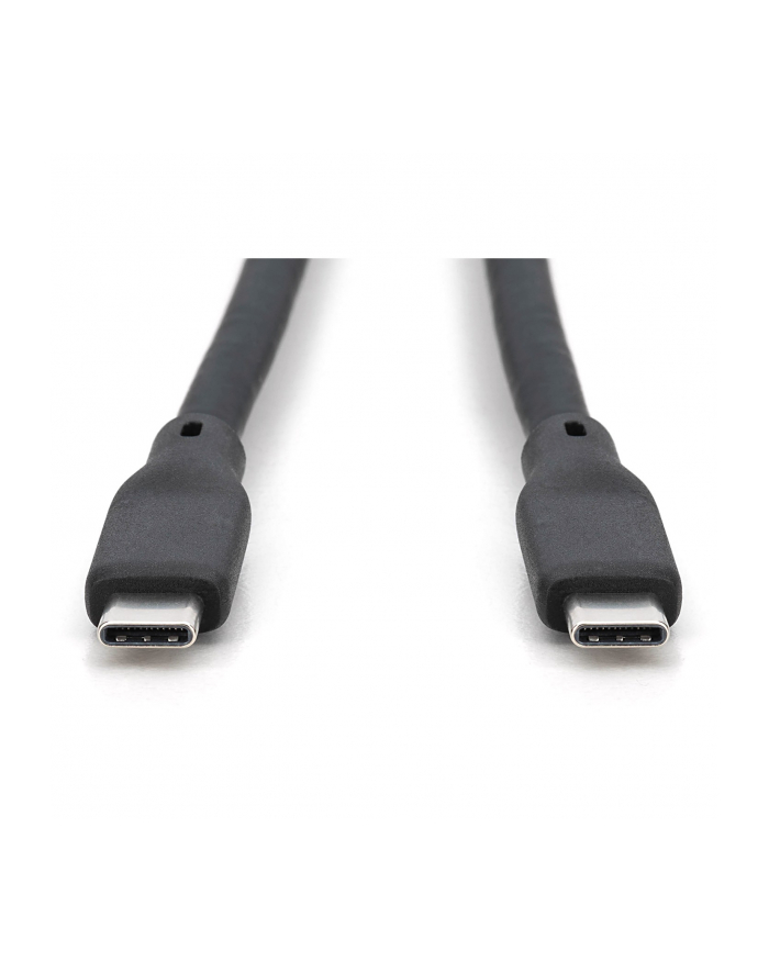 DIGITUS USB Silicone connection cable USB-C - USB-C 1m USB 4.0 Gen3 40G 240W 8K Kolor: CZARNY główny