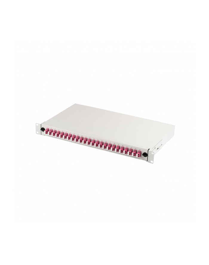 DIGITUS Przełącznica światłowodowa / Panel krosowy FO z wyposażeniem 19inch 1U 24x LC dx OM4 adaptery wysuwany szary główny