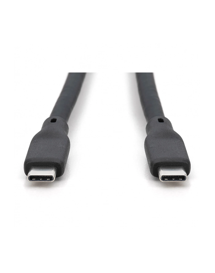 DIGITUS USB Silicone connection cable USB-C - USB-C 1m USB 4.0 Gen3 40G 240W 8K Kolor: CZARNY główny