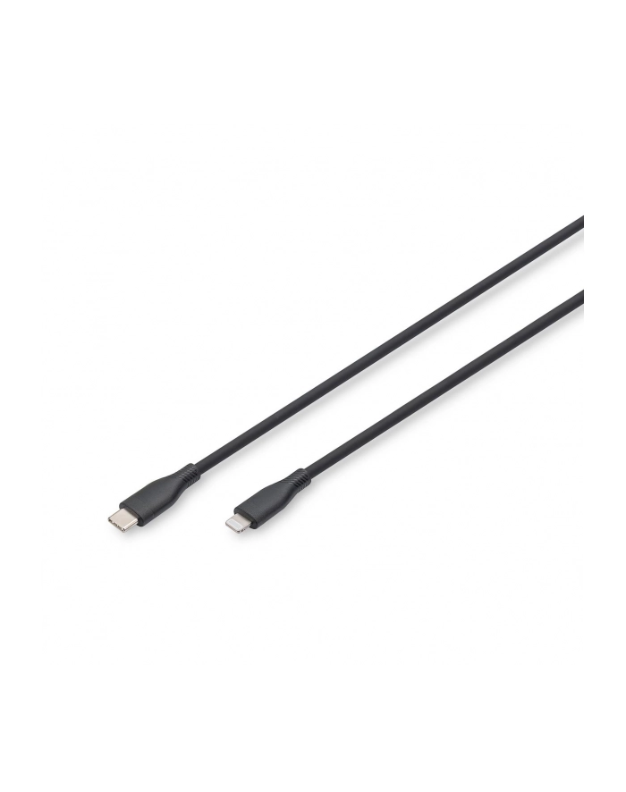 DIGITUS USB Silicone charging cable USB-C - Lightning 0.5m USB 2.0 60W Kolor: CZARNY główny