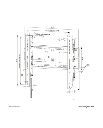 neomounts Uchwyt ścienny LEVEL-750 (XL, 125 kg, uchylny, zabezpieczenie przed przechyleniem)