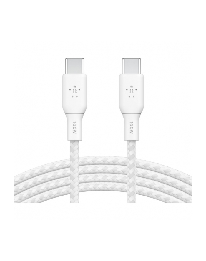 belkin Kabel w oplocie USB-C do USB-C 100W 3m biały główny