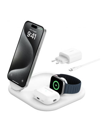 belkin Magnetyczna podstawka ładująca BOOSTCHARGE 3w1 Qi2 15W biała składana