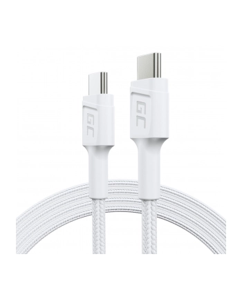 GREEN CELL KABEL KABGC30W GC POWERSTREAM USB-C - USB-C 120CM, POWER D-ELIVERY 60W, ULTRA CHARGE, QC 30, BIAŁY