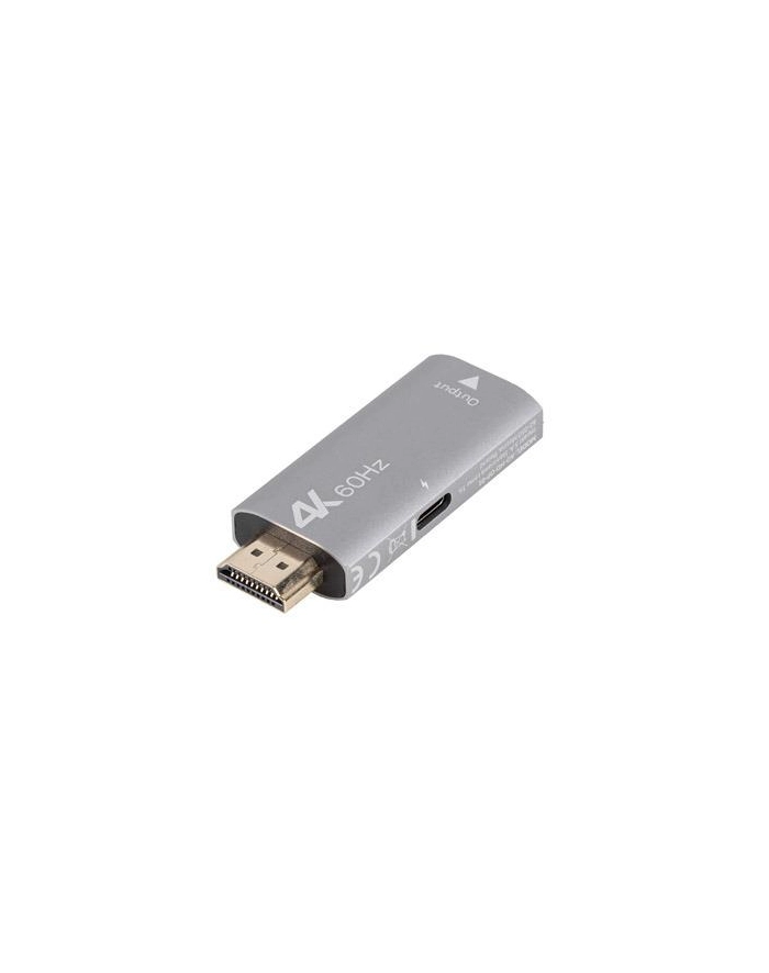 Adapter Lanberg HDMI (M) -> Displayport (F) 4K srebrny główny