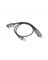 Kabel adapter Lanberg HDMI (M) -> Displayport (F) 4K na kablu 20cm srebrny - nr 1