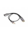 Kabel adapter Lanberg HDMI (M) -> Displayport (F) 4K na kablu 20cm srebrny - nr 2