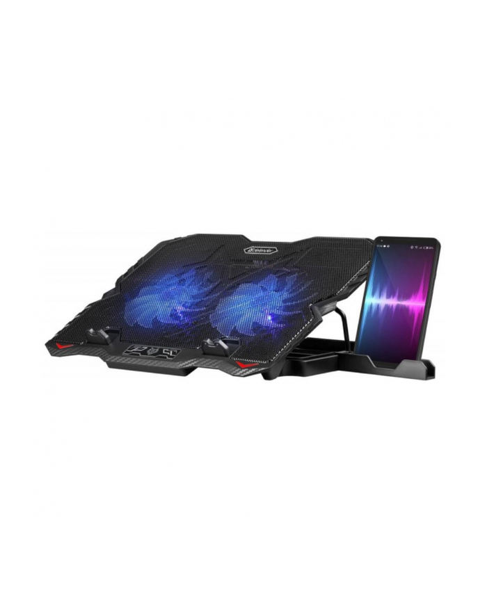 Podstawka chłodząca Defender NS-508 laptop notebook 15.6'' 2xUSB 2 fans podświetlenie RGB + uchwyt smartfon główny