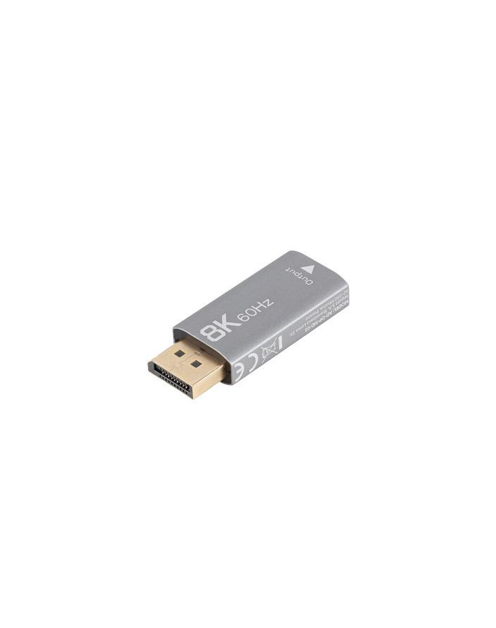 Adapter Lanberg Displayport (M) -> HDMI (F) 8K srebrny główny