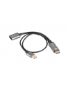 Kabel adapter Lanberg HDMI (M) -> Displayport (F) 4K na kablu 20cm srebrny - nr 2