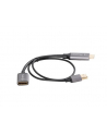 Kabel adapter Lanberg HDMI (M) -> Displayport (F) 4K na kablu 20cm srebrny - nr 4