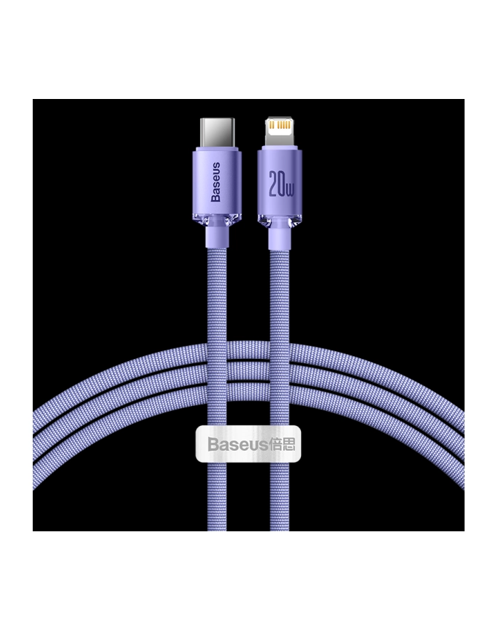 Baseus lightning - USB-C Crystal Shine, 20W, PD, 1.2m (fioletowy) główny