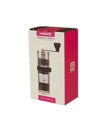 Hario Smart G New Coffee Mill przezroczysty Rodzaj młynka: ręczny| Mechanizm mielenia: żarna | Żarna: ceramiczne| Kolor: przezroczysty