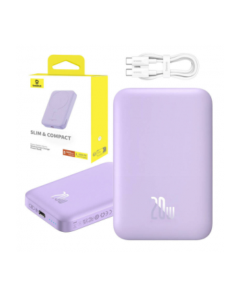 Baseus Magnetic Mini 6000mAh 20W MagSafe fioletowy nr 2