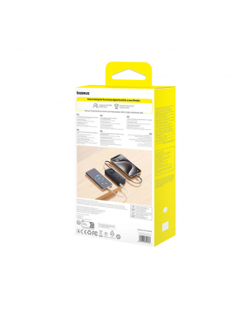 Baseus Free2Pull 10000mAh 30W z portem USB-C i rozwijanym kablem USB-C czarny