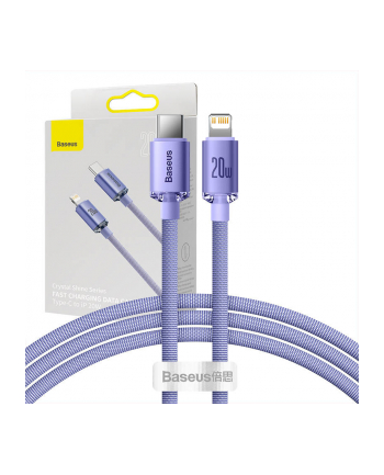 Baseus lightning - USB-C Crystal Shine, 20W, PD, 1.2m (fioletowy)