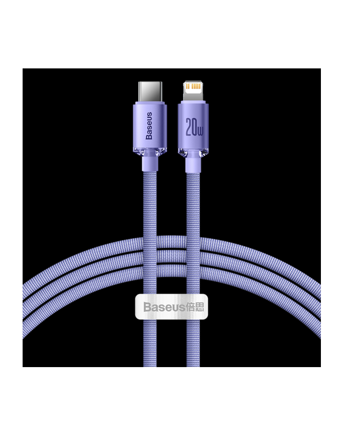 Baseus lightning - USB-C Crystal Shine, 20W, PD, 1.2m (fioletowy) główny