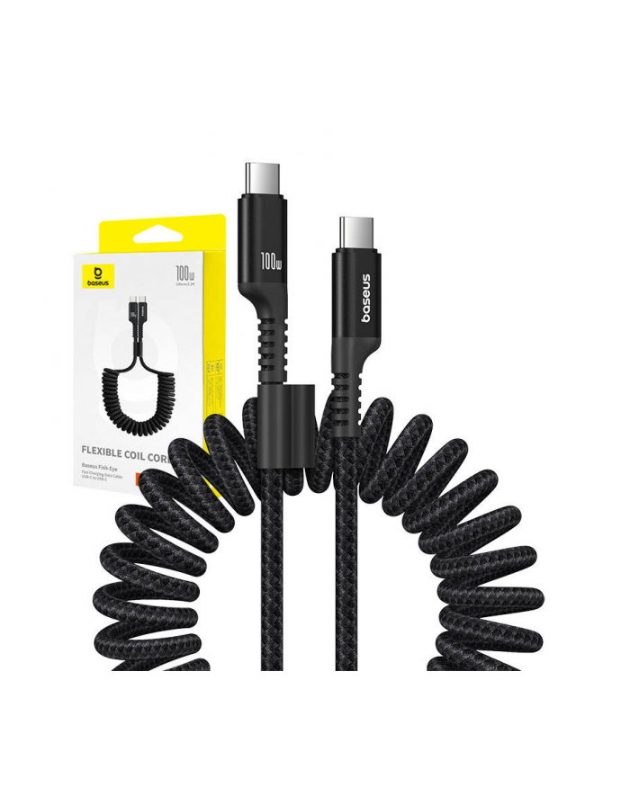 Baseus USB-C - USB-C Fish-Eye 100W, 1m (czarny) kabel USB-C - USB-C główny