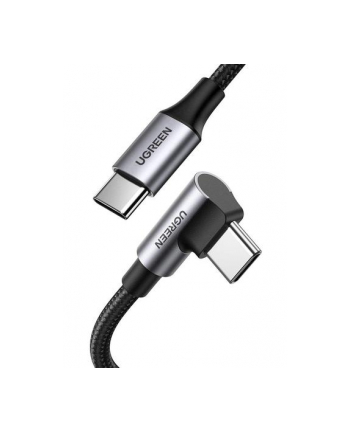 Ugreen USB-C do USB-C, kątowy US334 5A, PD 100W, 1m czarny