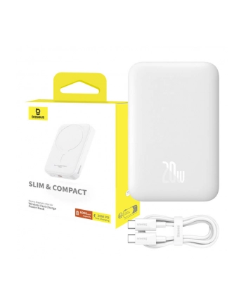 Baseus Magnetic Mini 6000mAh 20W MagSafe biały