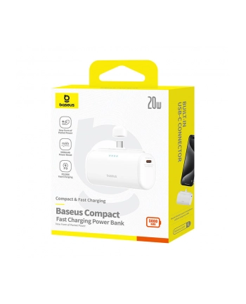 Baseus Compact 5000mAh 20W USB-C biały