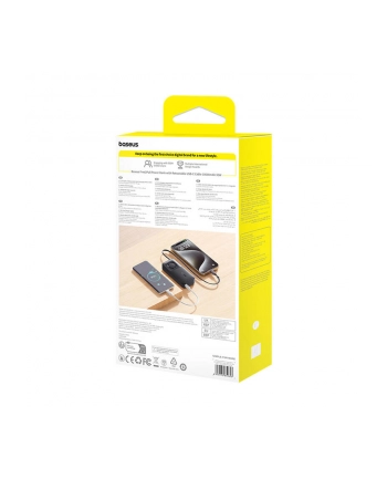 Baseus Free2Pull 10000mAh 30W z portem USB-C i rozwijanym kablem USB-C czarny