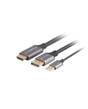 Kabel adapter Lanberg HDMI (M) -> Displayport (M) 1M 4K czarny