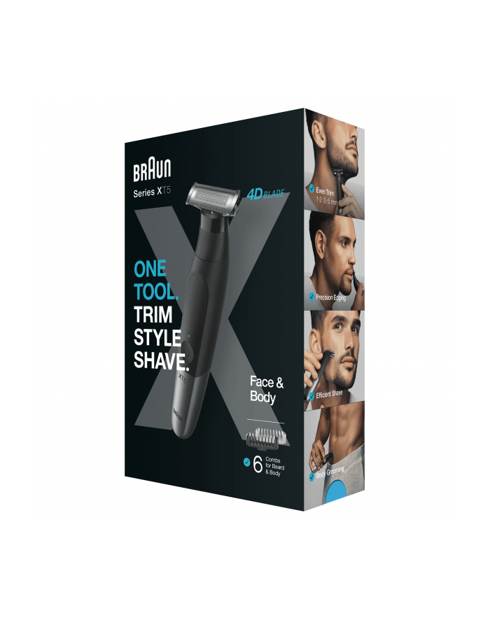 Dzwonek Braun | Trymer do brody | XT5200 | Bezprzewodowy lub przewodowy | Na mokro i na sucho | /Srebrny główny