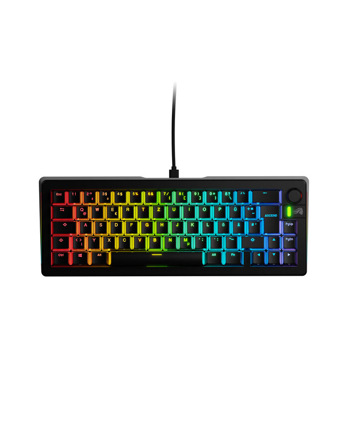 Glorious GMMK 3 65% Custom Klawiatura do gier - Fabrycznie złożona, ISO (D-E), przełączniki Fox, główny