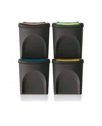 prosperplast KED-EN KOSZ NA ŚMIECI SORTIBOX 25L SET 4 - CZARNY RECYKLING SZEROKI nr 2