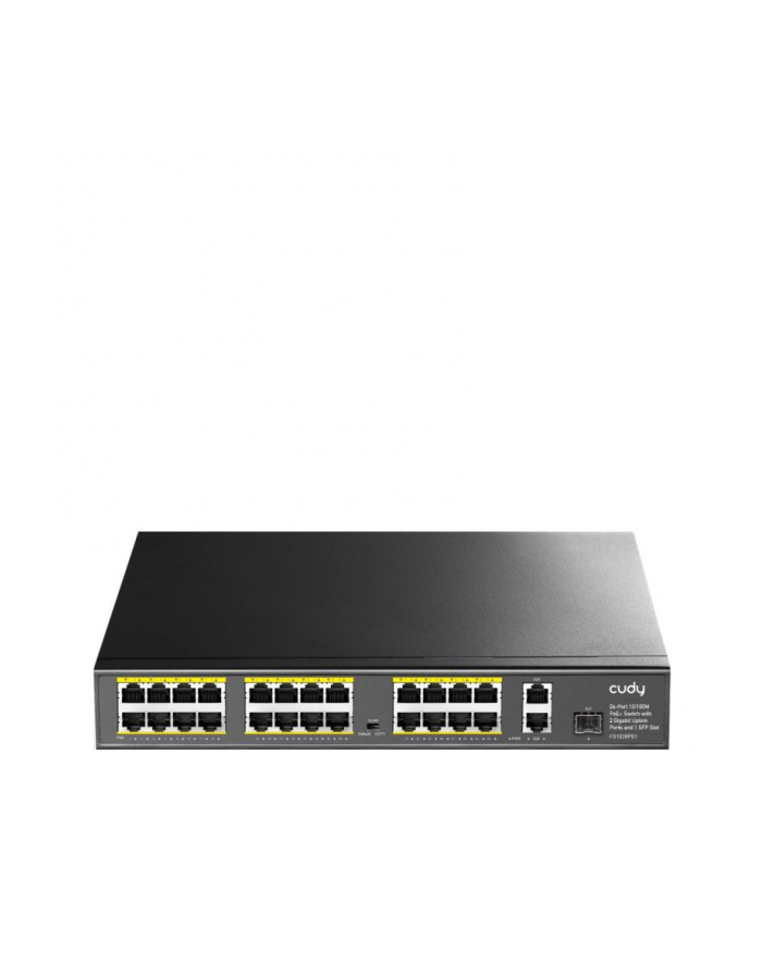 Cudy FS1026PS1 łącza sieciowe Nie zarządzany Gigabit Ethernet (10/100/1000) Obsługa PoE Czarny główny