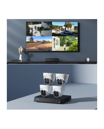 Reolink Nvs8-8Md4 Lan Ip-Zestaw Monitorujący 8-Kanałowy Z 4 Kamerami nr 1