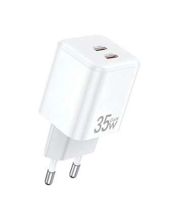 awei Ładowarka sieciowa GaN 35W 2xUSB-C PD65-(wersja europejska) Biała