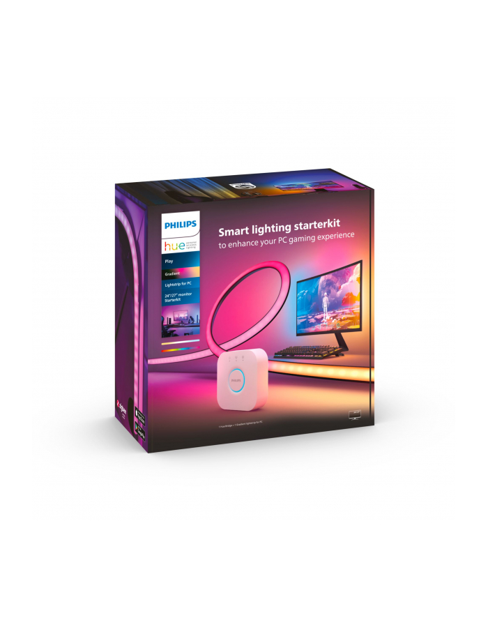 Inteligenta Taśma LED PHILIPS HUE Gradient PC Strip 15W CCT RGB Bluetooth Zigbee + Mostek Hue Bridge główny