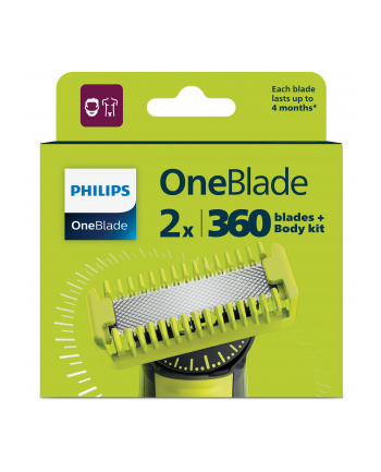 philips Akcesoria do OneBlade 360 2 sztuki QP624/50