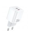 awei Ładowarka sieciowa GaN 35W 2xUSB-C PD65-(wersja europejska) Biała - nr 1