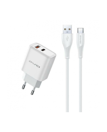 awei Ładowarka sieciowa GaN PD81T 22,5W USB+USB-C + kabel USB/USB-C
