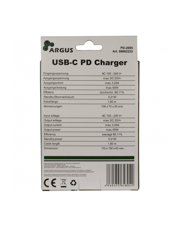 Inter-Tech Argus PD-2065 USB Typ-C PD 6 (88882222) główny
