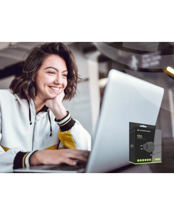 Conceptronic Ładowarka OZUL04BE 67W GaN USB-PD, wbudowany kabel USB-C