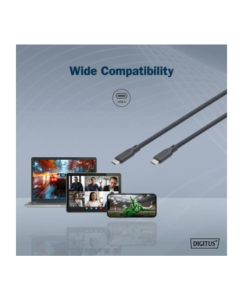 digitus Kabel połączeniowy silikonowy USB-C - USB-C, USB 3.2 Gen2 10G 4K 100W, 0,5m Czarny nr 2