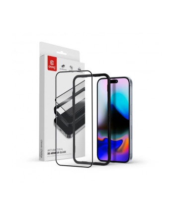 crong Szkło ochronne Anti-Bacterial 3D Armour Glass - hartowane 9H Full Glue do iPhone 16 Pro + ramka instalacyjna