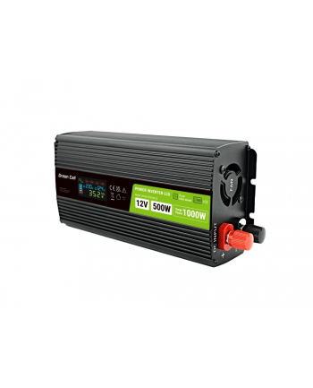 Przetwornica napięcia Green Cell PowerInverter LCD 12V 500W/1000W z wyświetlaczem - czysty sinus nr 2