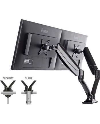 IIYAMA DS3002C-B1 ACC Flexible desk mount for dual monitor 10i-27i height adj. gas spring size VESA 75x75/100x100 1-5kg (P) nr 2