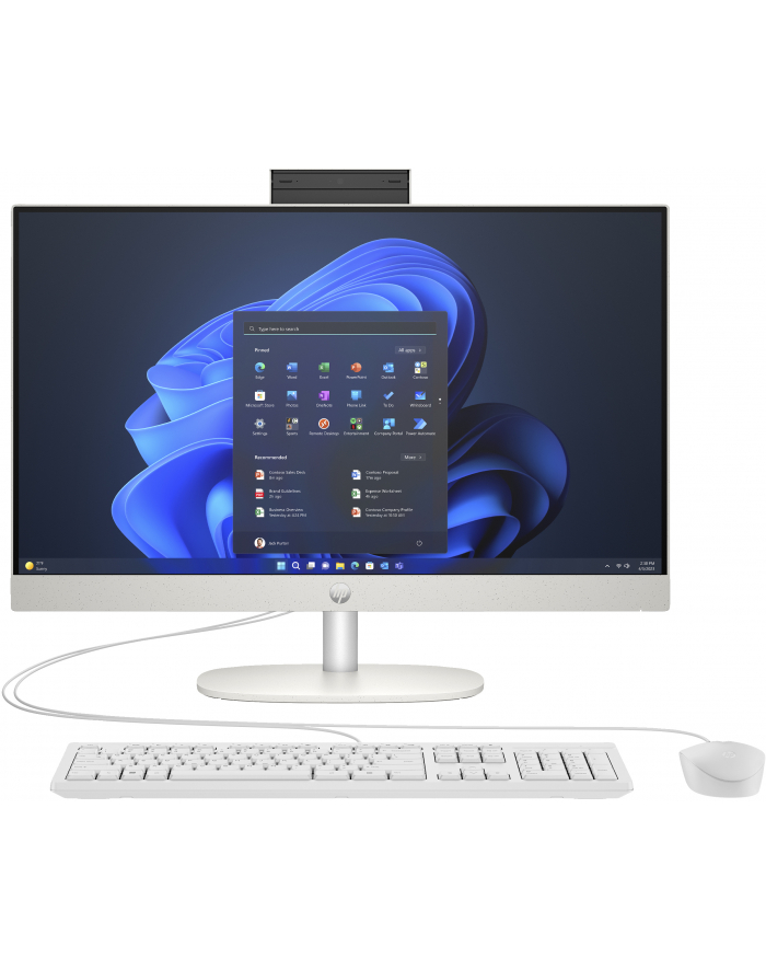 Komputer AIO HP ProOne 245 G10 23,8''FHD/R5-7520U/16GB/SSD512GB/Radeon/11PR 3Y White główny