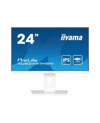IIYAMA XUB2497HSN-W2 24inch IPS FHD 300cd/m2 1ms HDMI DP DP OUT 3xUSB 3.2 USB C 7.5W LAN Speakers 15cm Height Adj. Stand White (P) nr 1
