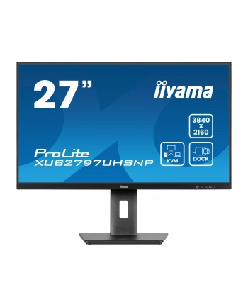 IIYAMA XUB2797UHSNP-B1 27inch IPS UHD 350cd/m2 4ms HDMI DP USB-C Dock LAN Speakers 15cm height adj. Stand (P) nr 1