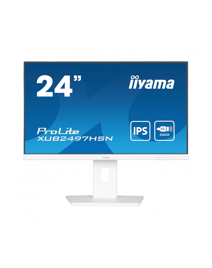 IIYAMA XUB2497HSN-W2 24inch IPS FHD 300cd/m2 1ms HDMI DP DP OUT 3xUSB 3.2 USB C 7.5W LAN Speakers 15cm Height Adj. Stand White (P) główny