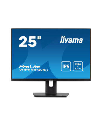 IIYAMA XUB2595WSU-B5 25inch ETE IPS-panel 1920x1200 300cd/m2 4ms VGA HDMI DP USB HUB 2x2.0 Speakers 15cm Height Adj. Stand (P)